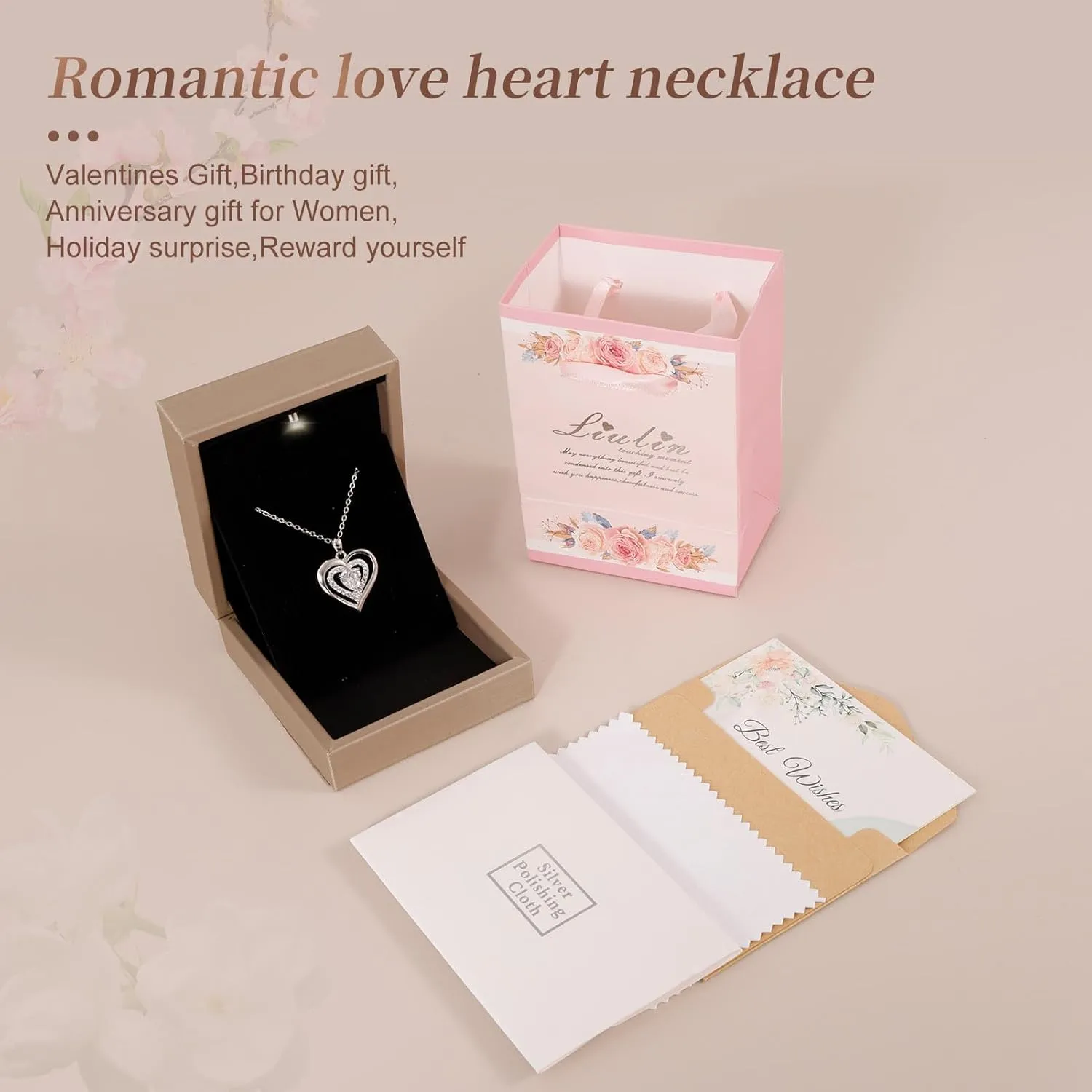 Birthstone Necklaces for Women, 925 Sterling Silver Necklace for Women, Forever Love Silver Heart Necklace with Birthstones as Anniversary/Birthday Gift for Mom, Wife, Girlfriend or Loved Ones