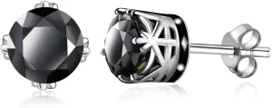 Black Moissanite Earrings Studs 2CT - 925 Sterling Silver Moissanite Earring Real Black Moissan Vintage Darkly Style Hypoallergenic Jewelry for Women and Men