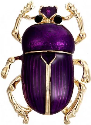 Blue Insects Brooches Gold Color Enamel Teflon Small Cockroach Brooch Pins Women Clips Jewelry