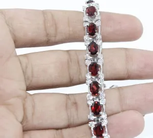 Bracelet Handmade Garnet Watch Charm girls woman 7x5 mm 7in