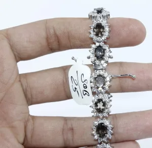 Bracelet Handmade Smoky Topaz Watch Charm girls woman 8x6 mm