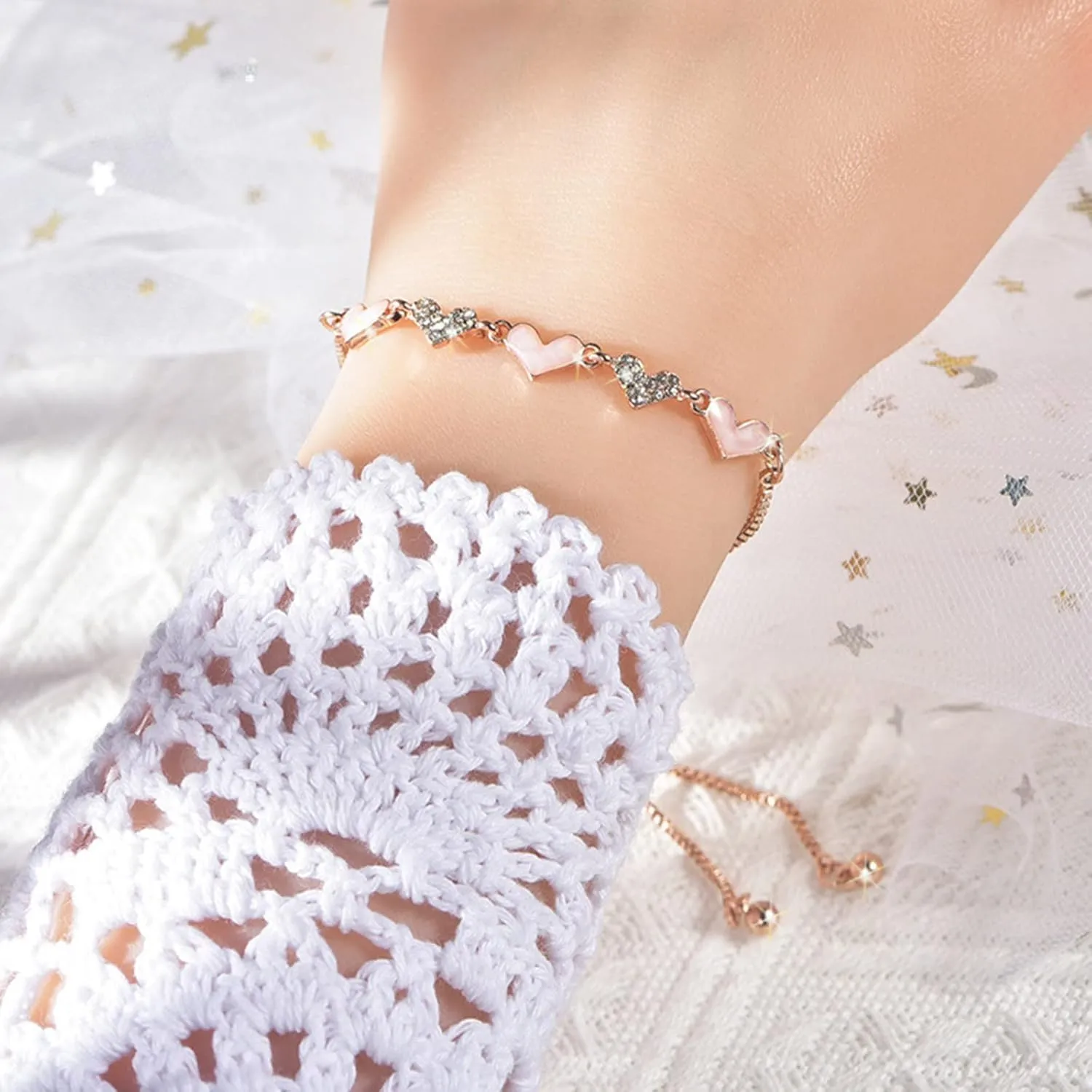 Bracelets for Girls 925 Sterling Silver Charm Link, Birthday Anniversary Jewelry Gifts for Wife Girlfriend Mother