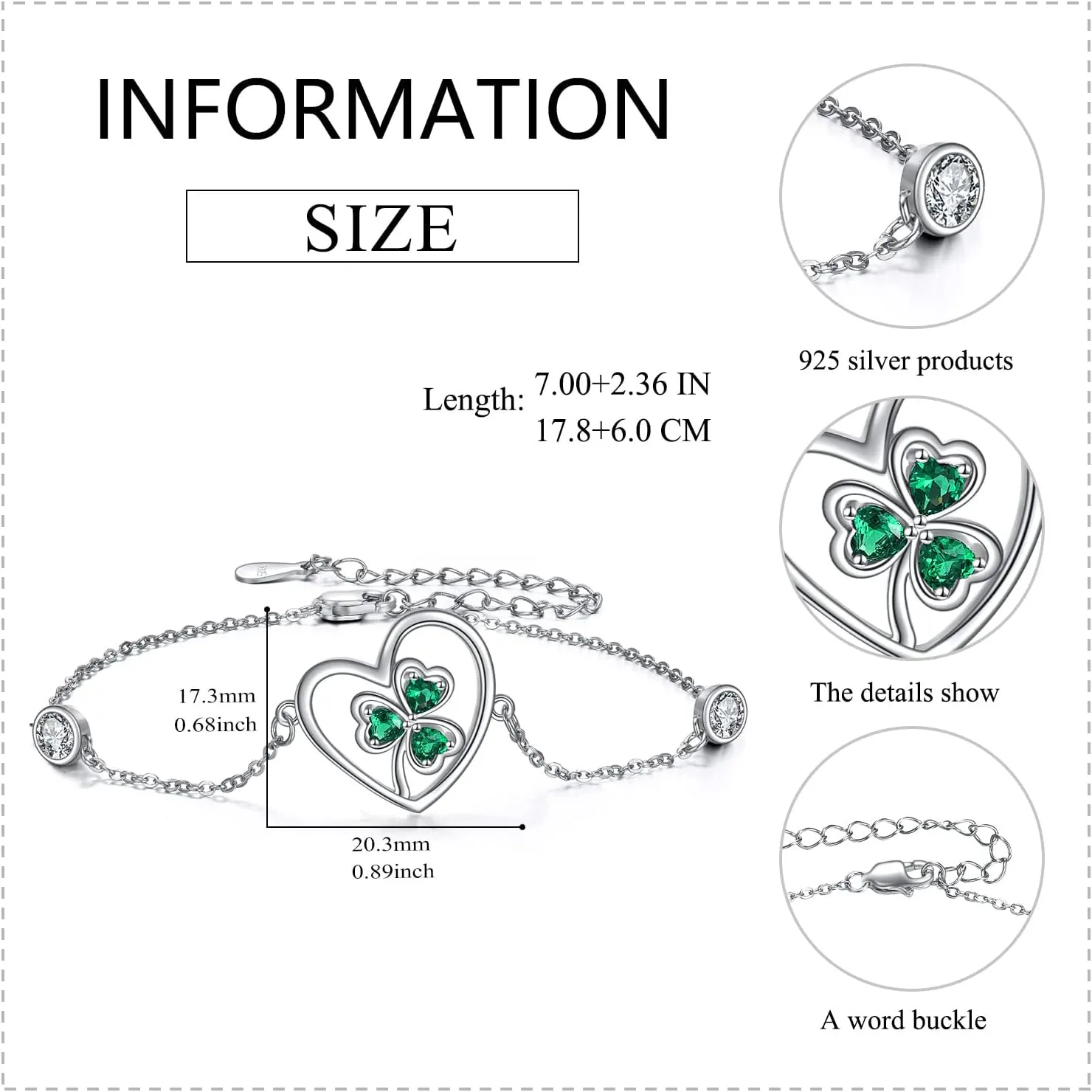 Bracelets for Women 925 Sterling Silver Mustard Seed/Clover/Sunflower/Rose Flower/Evil Eye/Star/Infinity/Turtle/Witches Knot/Celtic/Cross Bracelet Jewelry Gift for Women Mother Wife Sisters