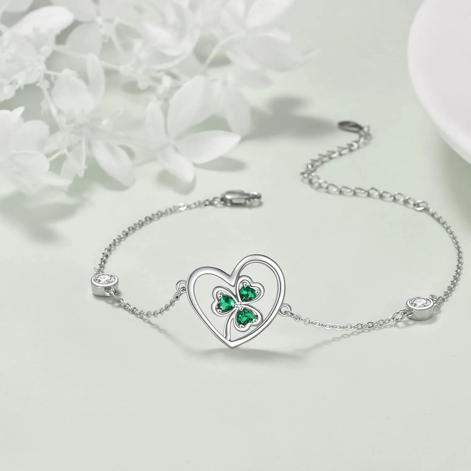 Bracelets for Women 925 Sterling Silver Mustard Seed/Clover/Sunflower/Rose Flower/Evil Eye/Star/Infinity/Turtle/Witches Knot/Celtic/Cross Bracelet Jewelry Gift for Women Mother Wife Sisters