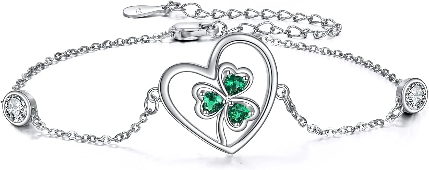 Bracelets for Women 925 Sterling Silver Mustard Seed/Clover/Sunflower/Rose Flower/Evil Eye/Star/Infinity/Turtle/Witches Knot/Celtic/Cross Bracelet Jewelry Gift for Women Mother Wife Sisters