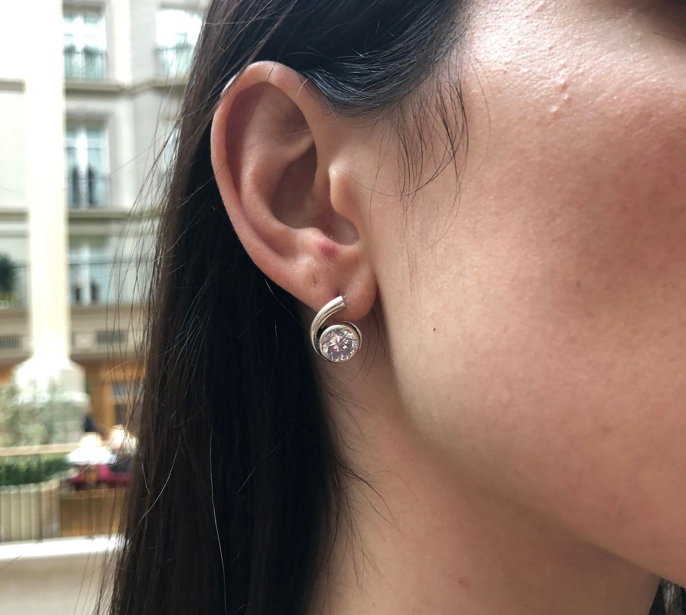 Brilliant Diamond Earrings - Sparkly Round Studs - Vintage Drop Earrings