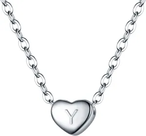 BriLove Personalized 925 Sterling Silver Dainty Small Tiny Initial Heart Pendant Choker Necklace Gift for Women Mothers Day/Valentines Day/Birthday/Christmas/Anniversary