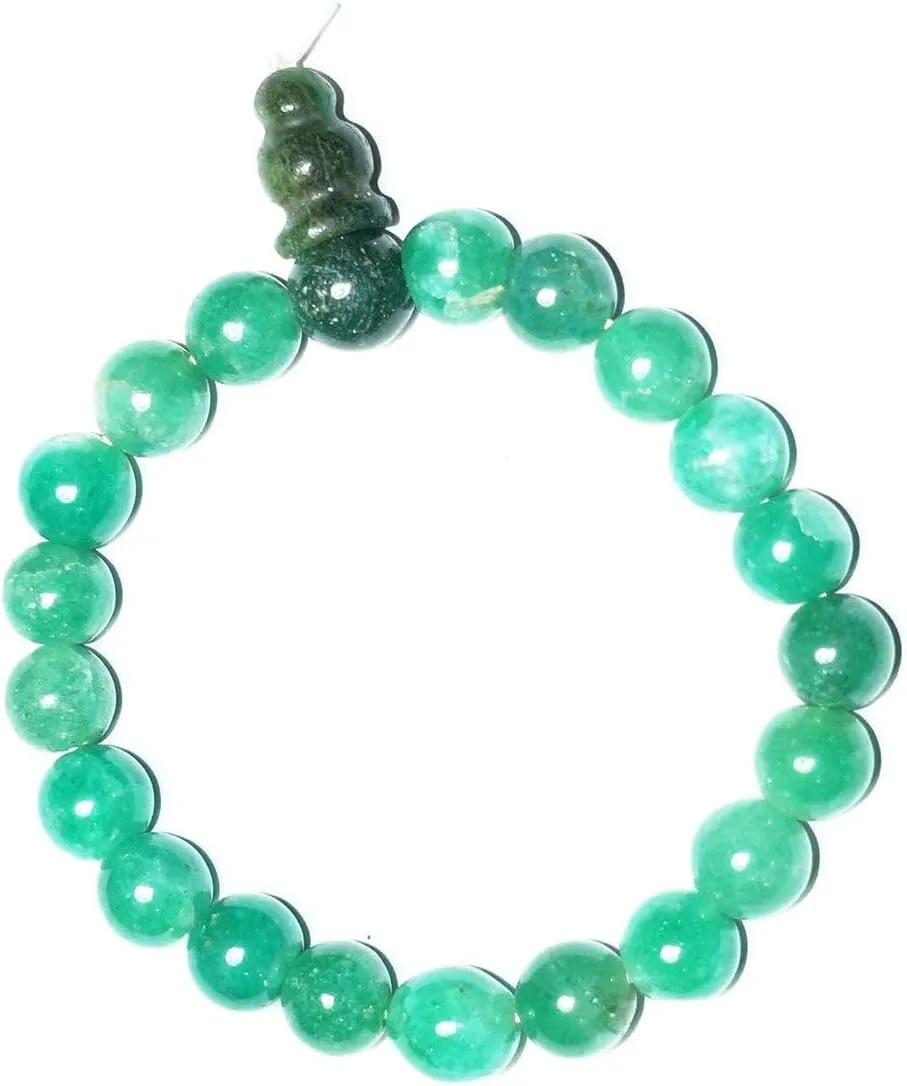Buddhist Healing Green Jade Wrist Mala Beads Hand Mala