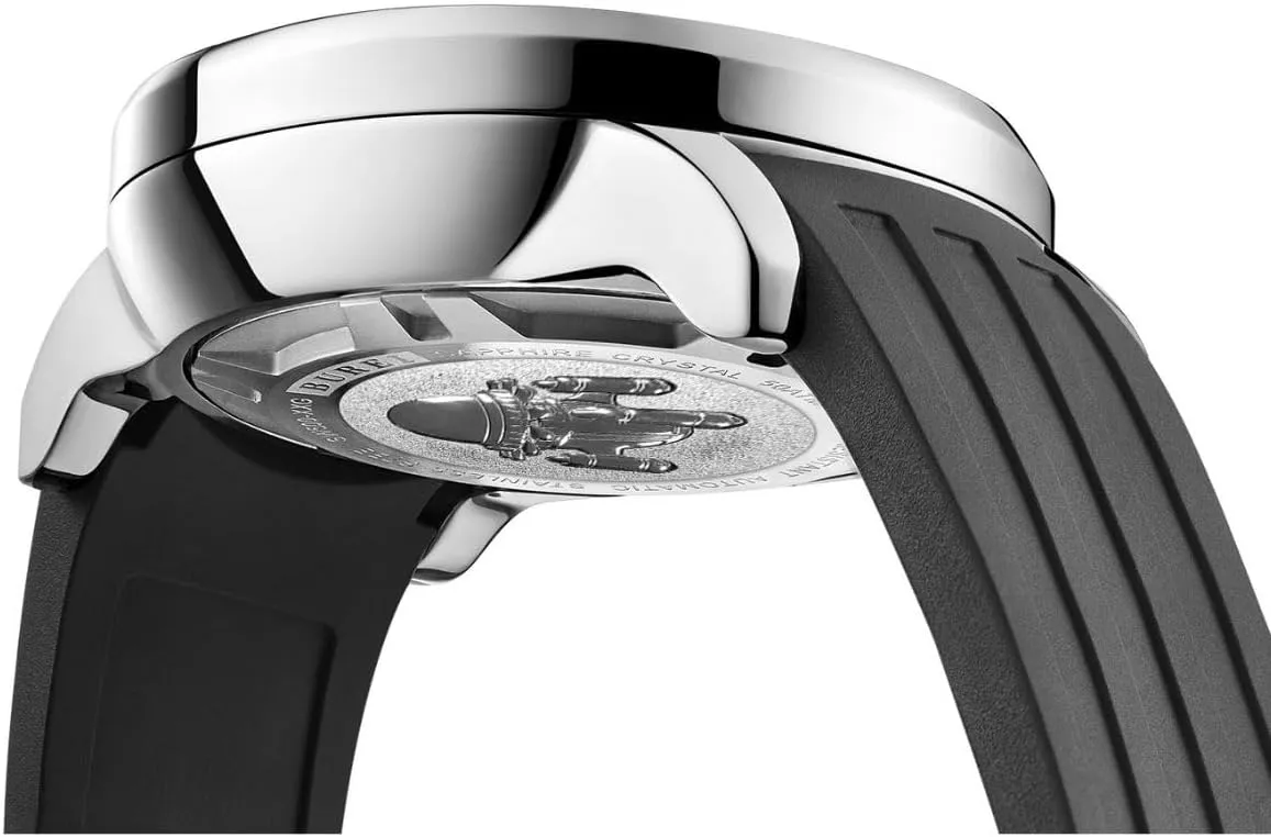 BUREI Automatic Dive Watch Sapphire Glass Wrist Watch Men's 500m Waterproof Watch with Rubber StrapLuminous Hands and Markers