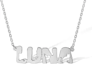 callie Personalized Cat Necklace for Women, Custom Name Pendant Necklace Gift for Cat Lovers