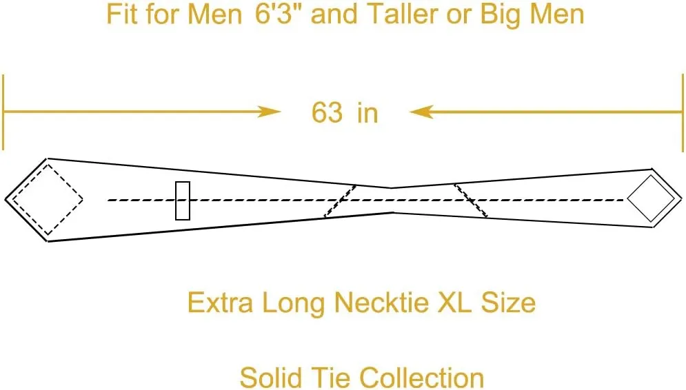 CANGRON Men Long Tie Set 63" XL Necktie with Pocket Square Cufflinks Giftbox