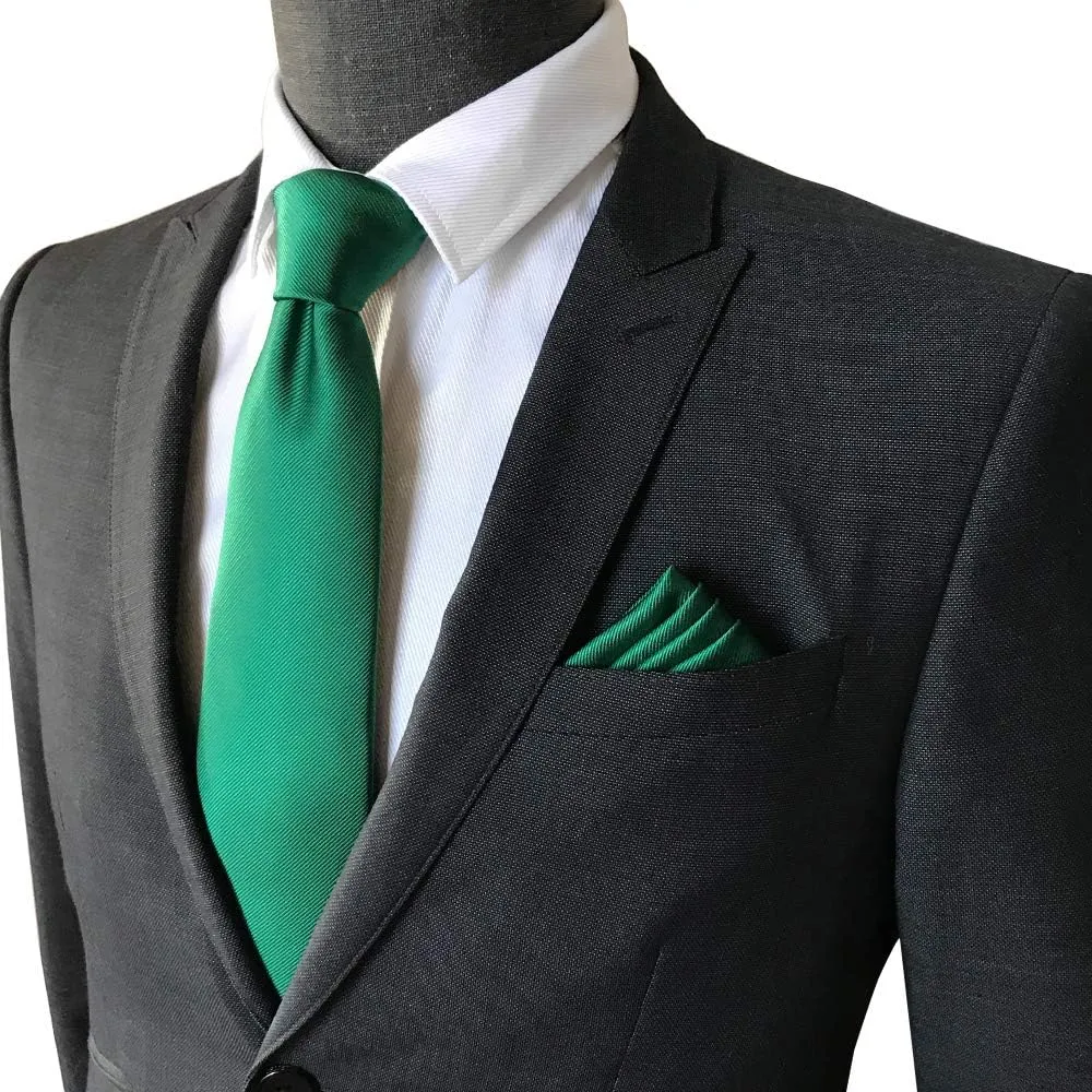 CANGRON Men Long Tie Set 63" XL Necktie with Pocket Square Cufflinks Giftbox