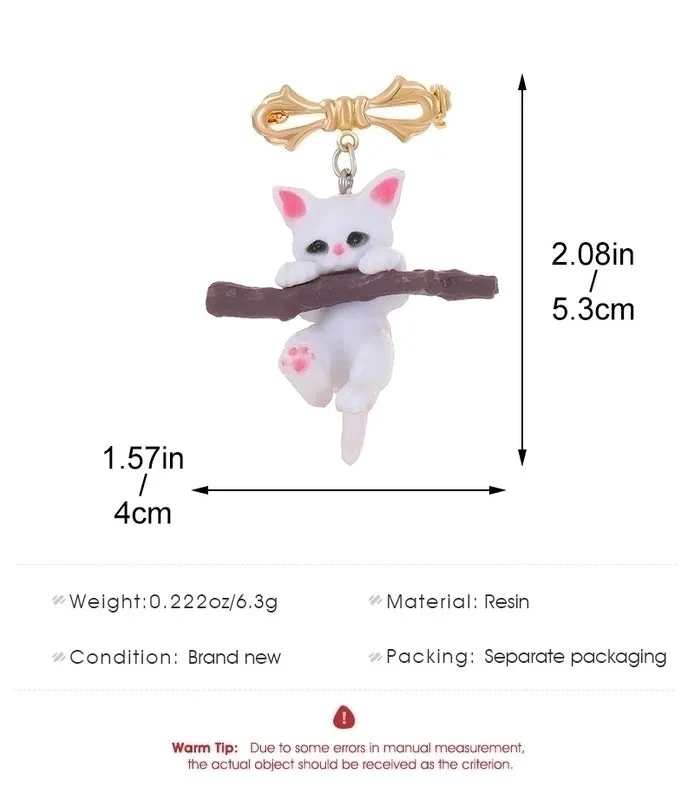 Cartoon Style Branches Cat Resin Women's Brooches 1 Piece