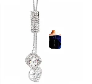 Cathercing Flower Rhinestone Pendant Long Necklace for Women Sweater Chain Statement Necklace Choker Adjustable Elegant Jewelry Accessories Dressy Collocation Winter Evening Party Wedding