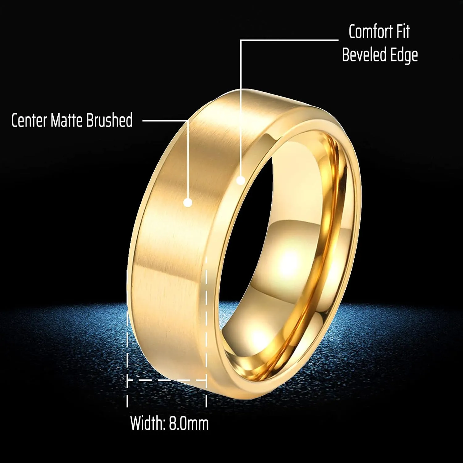 CEJUG 18k Yellow Gold Wedding Ring Sets for Him and Her Women Men Titanium Stainless Steel Bands 2Ct Cz Couple Rings