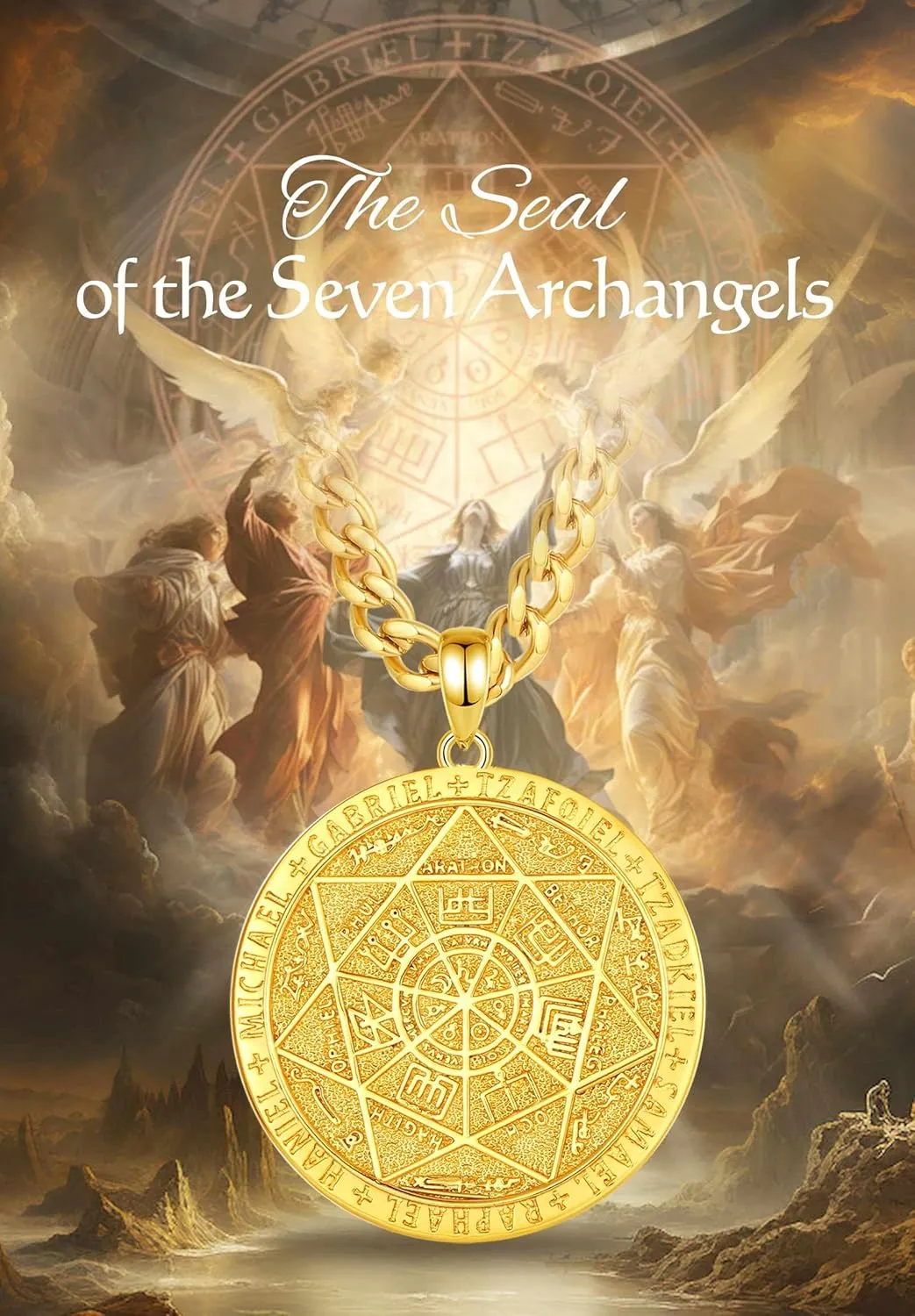 CELESTIA 925 Sterling Silver St. Michael/St. Christopher/St. Benedict/St. Gabriel/Virgin Mary/Jesus/Caravaca/Metatron/Seal of Seven Archangel Medals for Men Women Religious Gifts