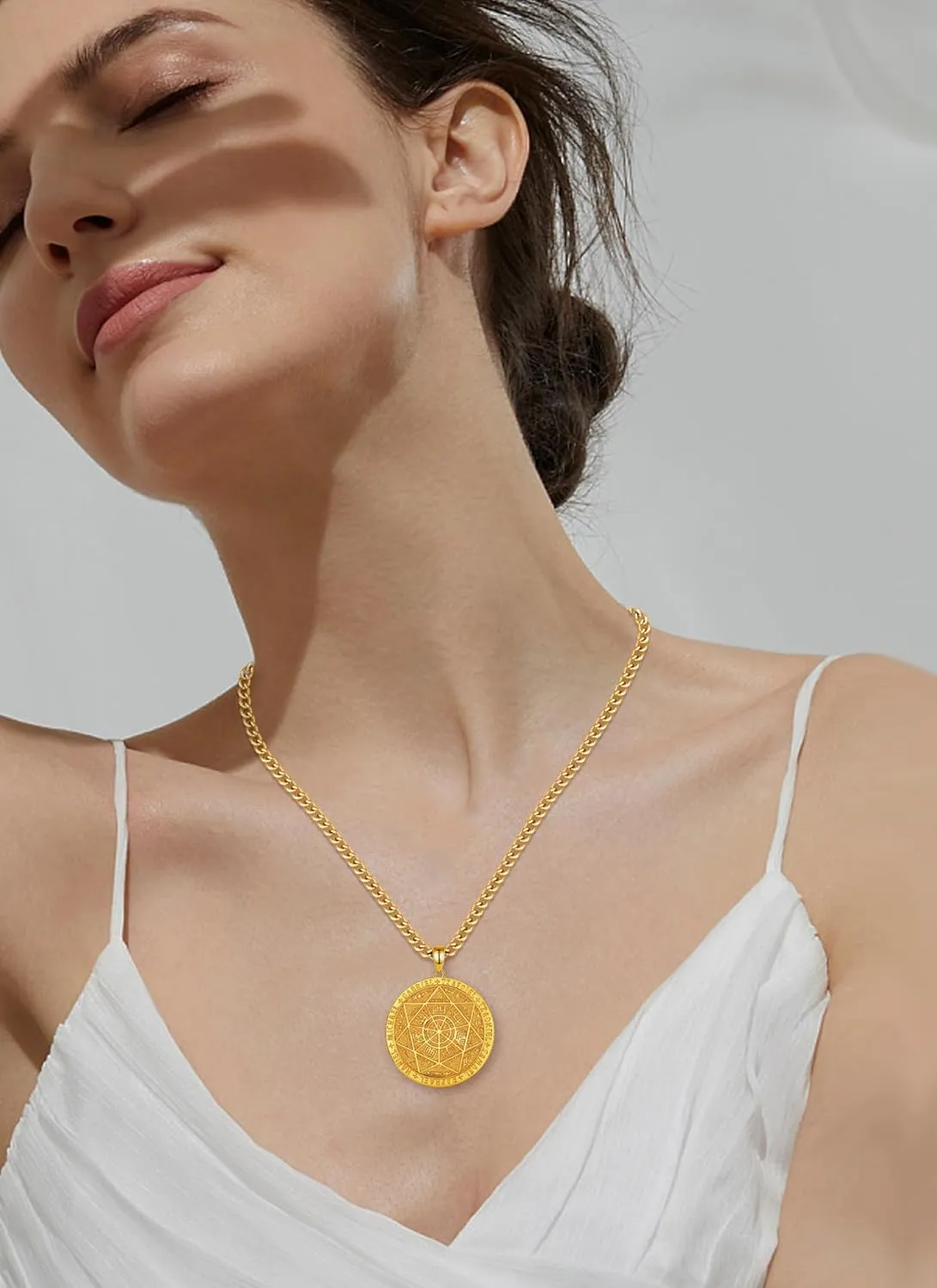 CELESTIA 925 Sterling Silver St. Michael/St. Christopher/St. Benedict/St. Gabriel/Virgin Mary/Jesus/Caravaca/Metatron/Seal of Seven Archangel Medals for Men Women Religious Gifts