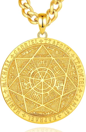 CELESTIA 925 Sterling Silver St. Michael/St. Christopher/St. Benedict/St. Gabriel/Virgin Mary/Jesus/Caravaca/Metatron/Seal of Seven Archangel Medals for Men Women Religious Gifts