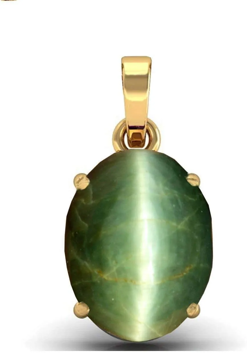 Certified Unheated Untreatet 6.25 Ratti 5.62 Carat A  Quality Natural Cat Eyes Lehsunia Ketu Pendant For Women's and Men's