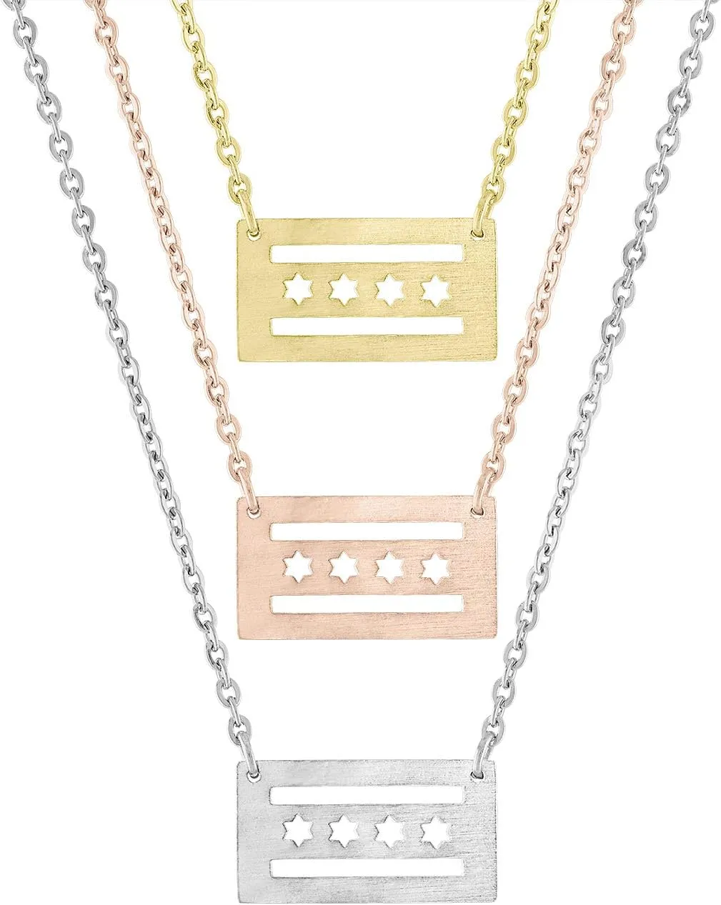 Chicago Flag Necklace
