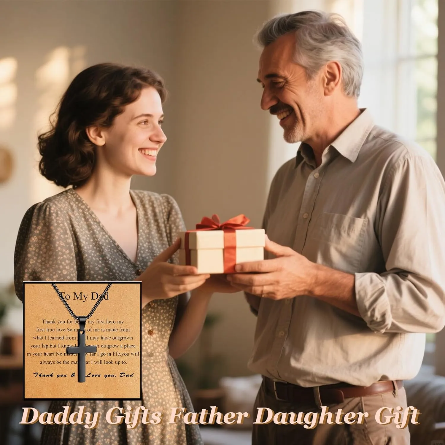 choice of all Cross Necklace for Men Fathers Day Gifts for Husband/Dad Silver Black Cross Pendant Necklace Christian Gifts for Men