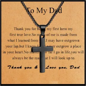 choice of all Cross Necklace for Men Fathers Day Gifts for Husband/Dad Silver Black Cross Pendant Necklace Christian Gifts for Men