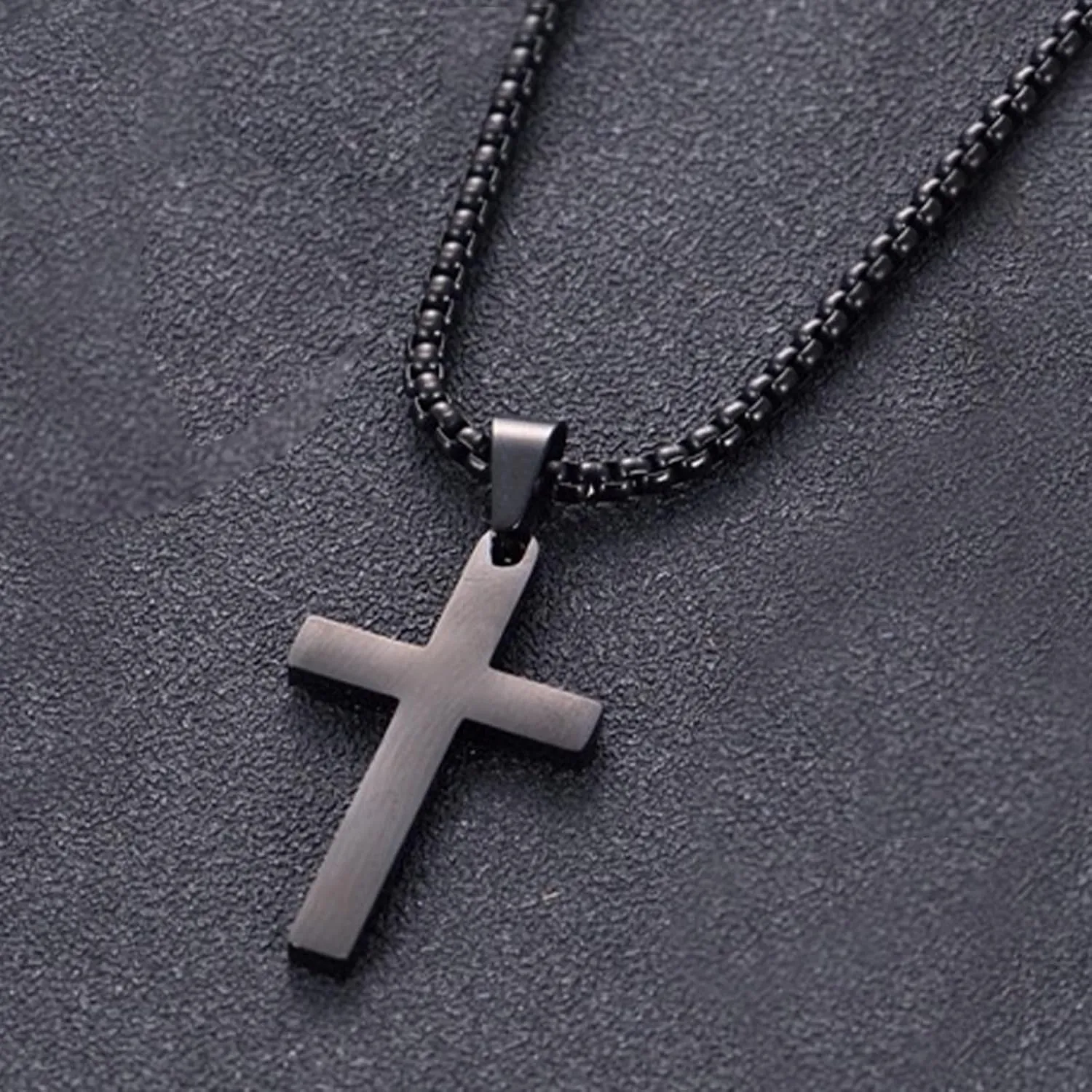 choice of all Cross Necklace for Men Fathers Day Gifts for Husband/Dad Silver Black Cross Pendant Necklace Christian Gifts for Men