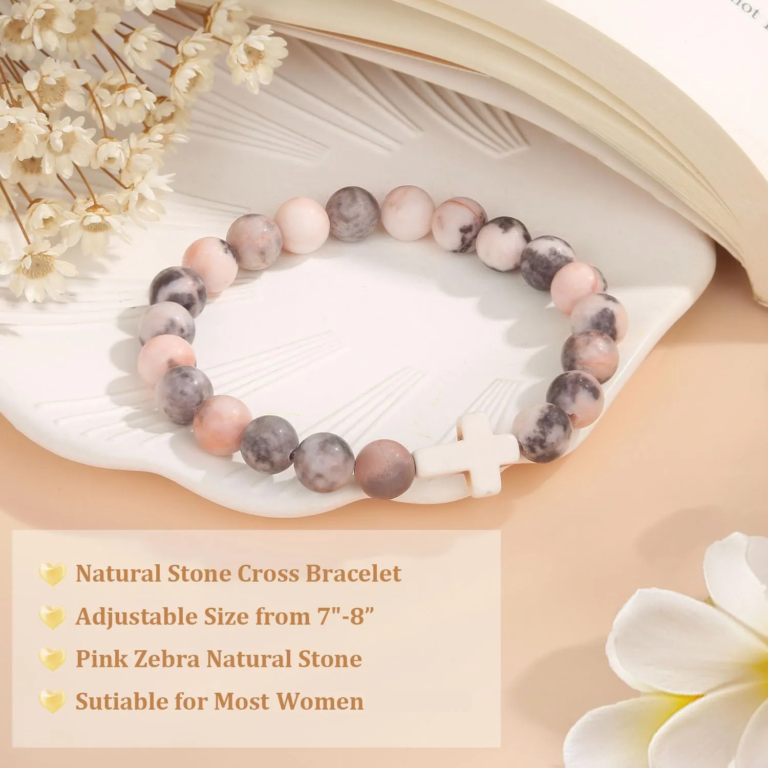 Christian Mothers-Day Gifts for Women, First Communion Confirmation Graduation Gifts Religious Cross Bracelet for Mom/Daughter/Friend/Sister/Grandma/Granddaughter/Godmother/Her, Inspirational Birthday Faith Based Jesus Jewelry