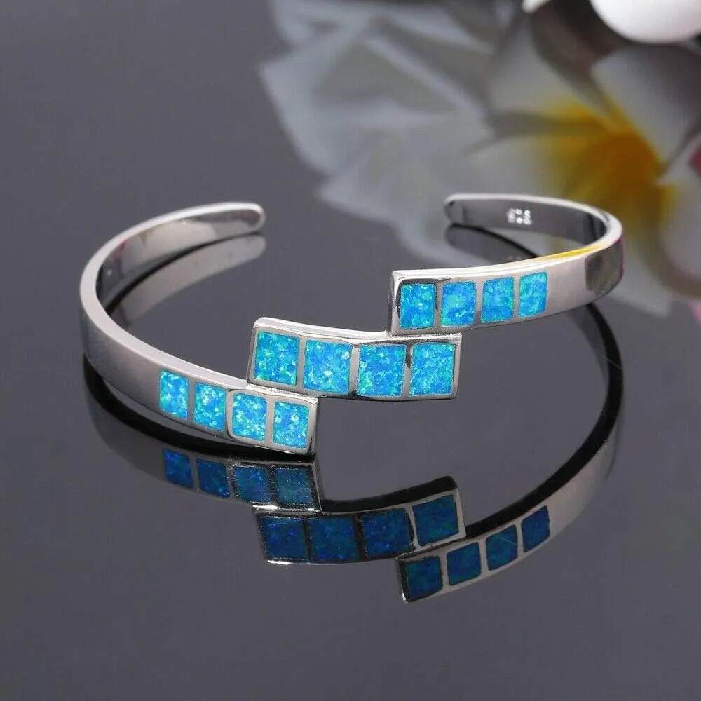 CiNily Womens Cuff Bracelet,Opal Bangle Bracelets Gold Plated Hypoallergenic Ladies Gemstone Open Cuff Bangle Bracelet