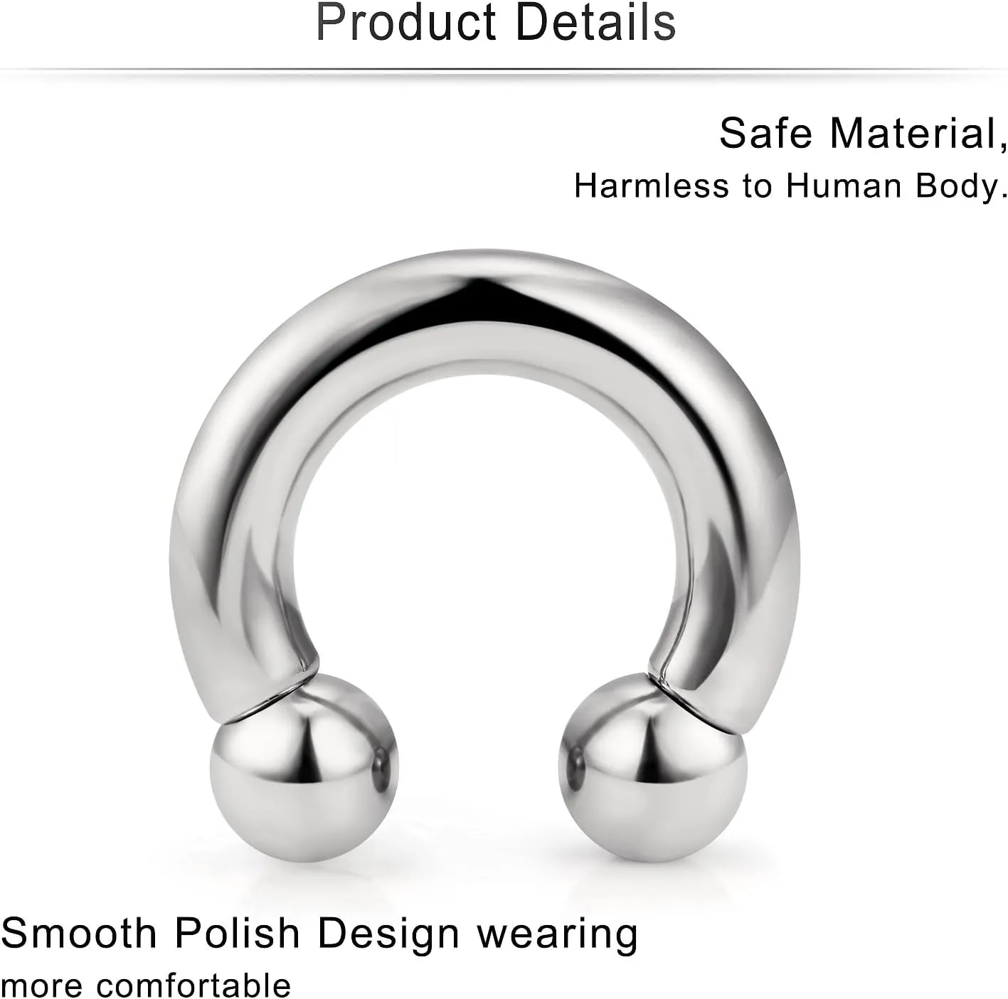 Cisyozi 6G 8G Titaniumm Septum Rings Gauges Tunnels Earrings Stretching kit Hypoallergenic Medical Implant Septum Nose Lip PA Ring Hoop Earring Piercing Jewelry Women Men 12mm 14mm 16mm