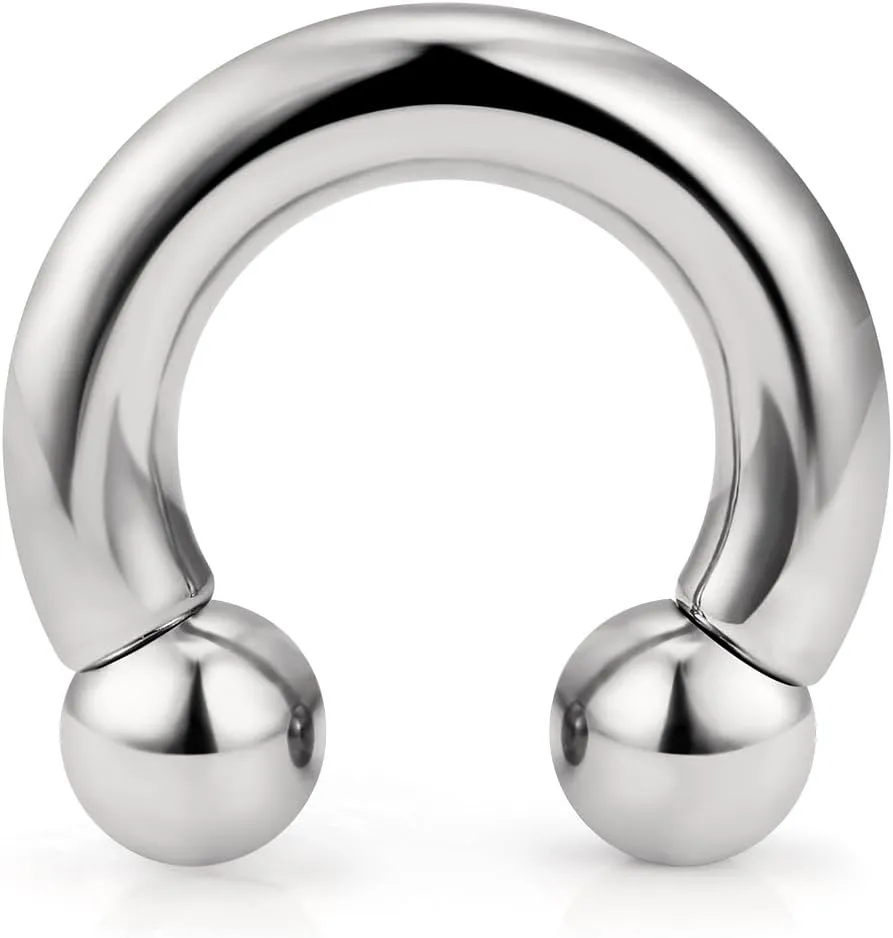 Cisyozi 6G 8G Titaniumm Septum Rings Gauges Tunnels Earrings Stretching kit Hypoallergenic Medical Implant Septum Nose Lip PA Ring Hoop Earring Piercing Jewelry Women Men 12mm 14mm 16mm