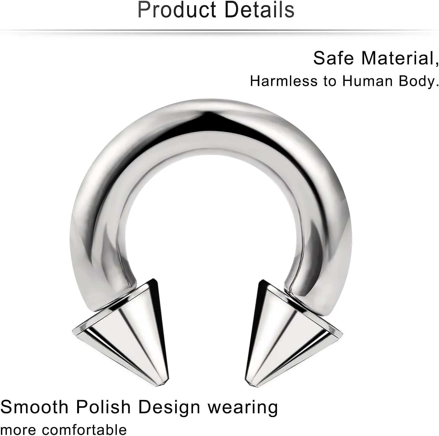 Cisyozi 6G 8G Titaniumm Septum Rings Spike Gauges Tunnels Earrings Stretching kit Hypoallergenic Medical Implant Septum Nose Lip PA Ring Hoop Earring Piercing Jewelry Women Men 12mm 14mm 16mm