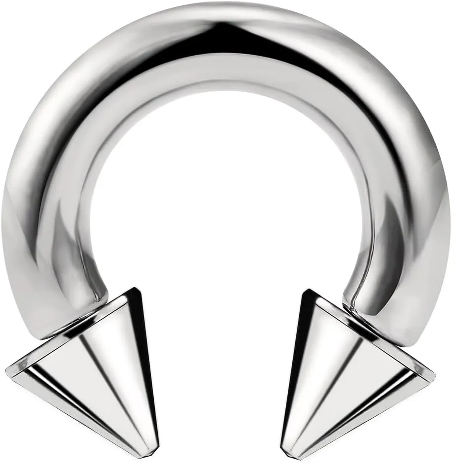Cisyozi 6G 8G Titaniumm Septum Rings Spike Gauges Tunnels Earrings Stretching kit Hypoallergenic Medical Implant Septum Nose Lip PA Ring Hoop Earring Piercing Jewelry Women Men 12mm 14mm 16mm