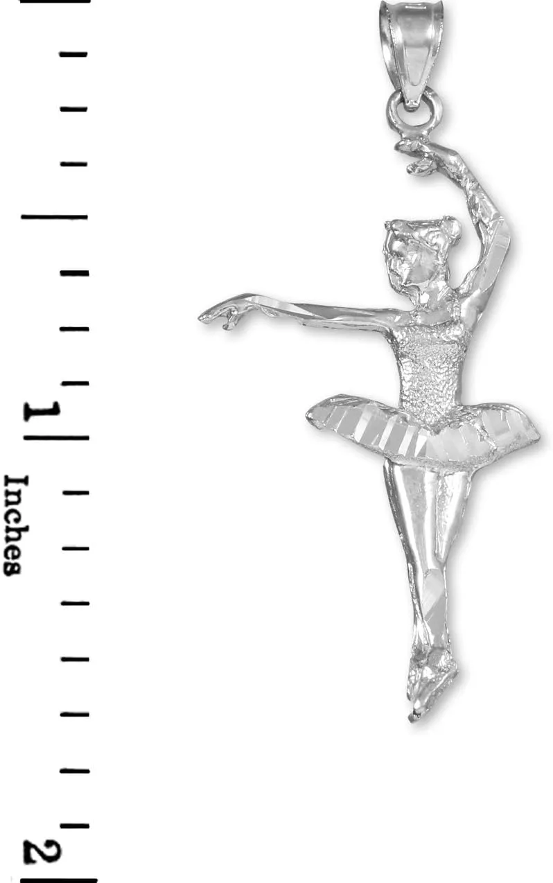 Claddagh Gold Sterling Silver Ballerina Girl Charm Tiny Dancer Pendant Necklace