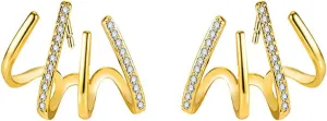 Claw Earring Zircon Needle Earring for Women Claw Stud Earring Cuff for Women Rhinestone Wrap Claw Ear Cuff Earrings