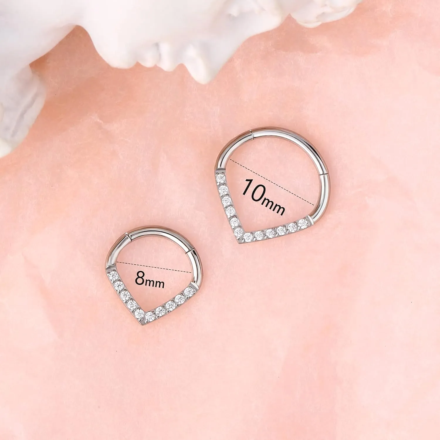 CM Crareesi Mania Teardrop Daith Earrings Hoop Hinged Clicker Rings 16G Helix Cartilage Earrings Hoop 316L Stainless Steel CZ Helix Tragus Daith Septum Clicker Jewelry