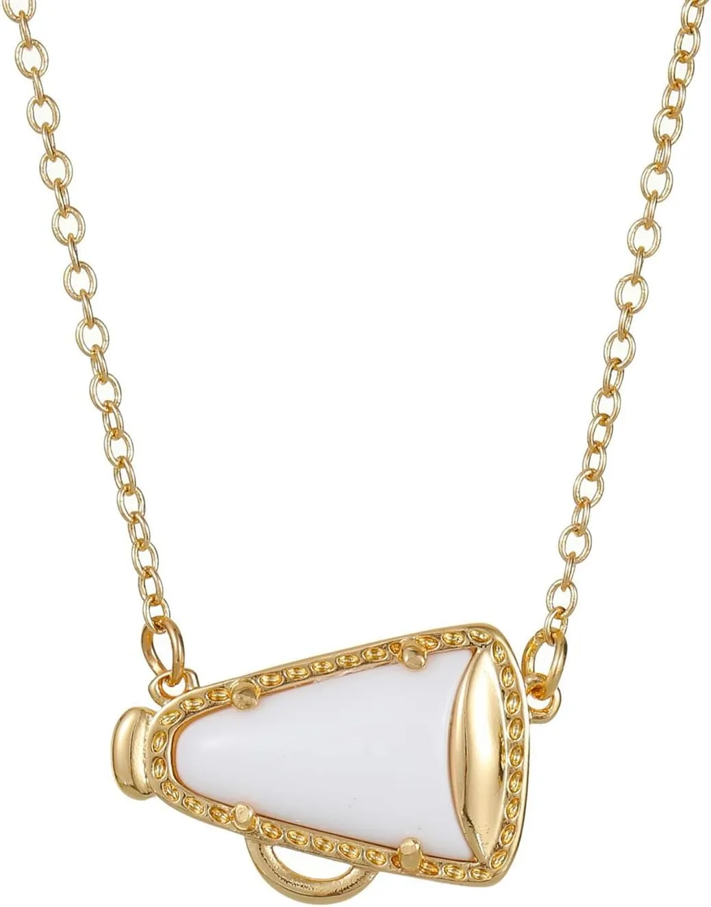 coadipress Cheerleader Necklace for Women Trendy Dainty Gymnastics Cheerleading Megaphone Pendant Necklace Cheerleading Team Spirit Accessories Stuff Ideas Charm Jewelry Gifts