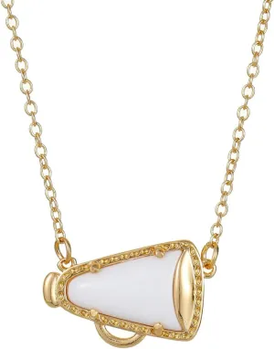 coadipress Cheerleader Necklace for Women Trendy Dainty Gymnastics Cheerleading Megaphone Pendant Necklace Cheerleading Team Spirit Accessories Stuff Ideas Charm Jewelry Gifts