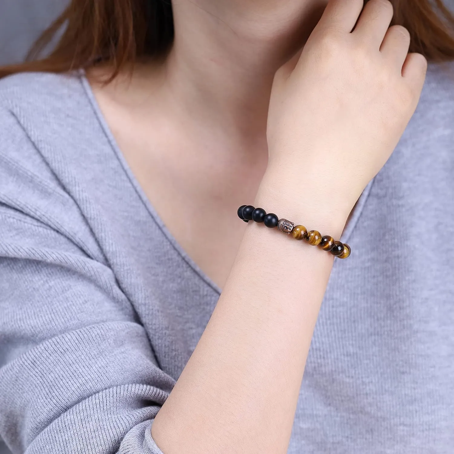 COAI Buddha Bracelet for Men Women Stone Beaded Bracelet