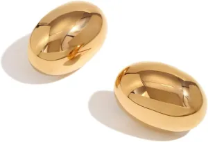 Coco Hollow Stud Gold Plated Earrings - Stainless Steel Jewelry For Women