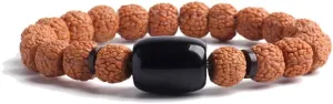 COLORFUL BLING Handmade Rudraksha Seeds Tibetan Wrist Bracelet Meditation Beads Prayer Mala Stretch Bracelet Buddha Yoga for Women and Men Jewelry