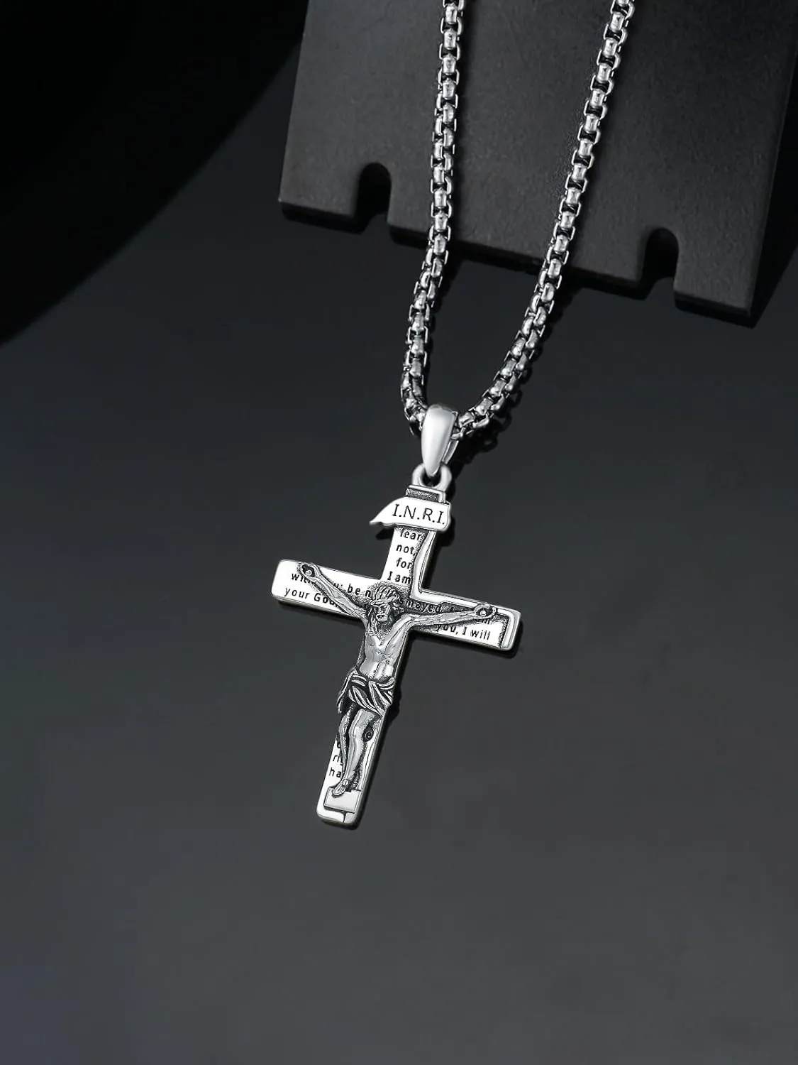 Cross Necklace 925 Sterling Silver Cross Pendant Fathers Day Birthday Gifts for Men Gifts for Father Gifts for Dad