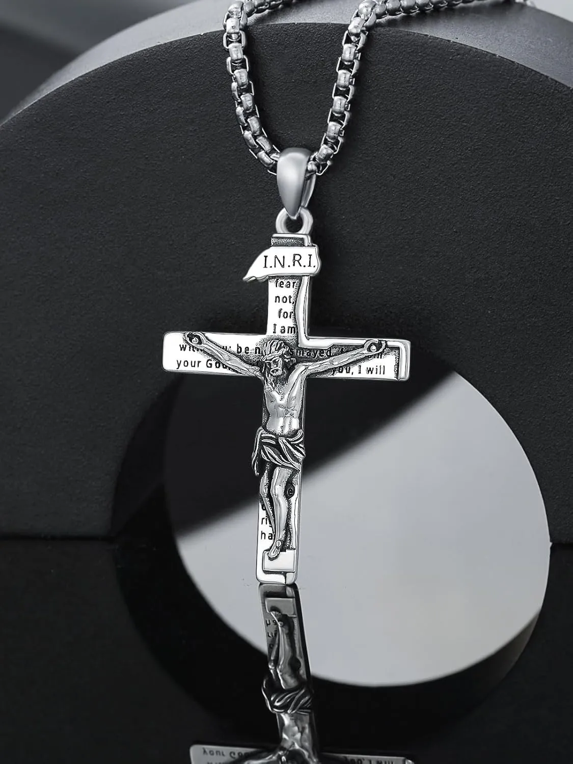 Cross Necklace 925 Sterling Silver Cross Pendant Fathers Day Birthday Gifts for Men Gifts for Father Gifts for Dad