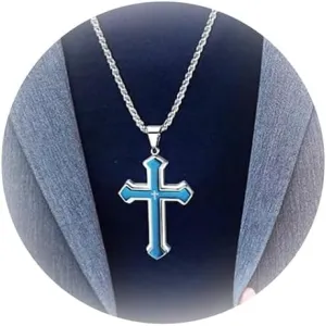 Cross Necklace Lord's Prayer Men Women Cross Pendant for Car Rear View Mirror Hanging Cross Charm Car Interior Mirror Accessories Decor Ornament Jesus Christian Gift