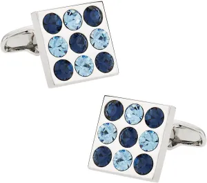 Crystal Cufflinks Bingo Board Aquamarine and Montana