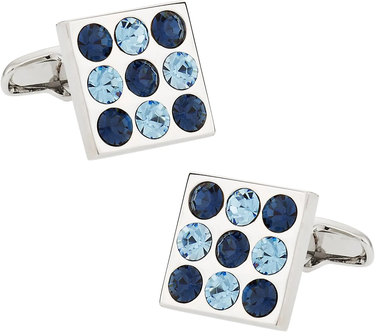 Crystal Cufflinks Bingo Board Aquamarine and Montana