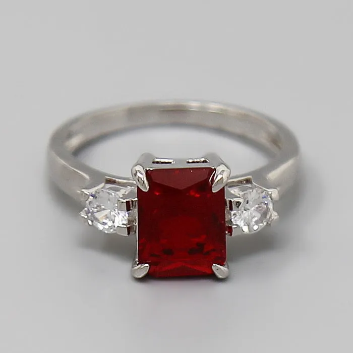 Cubic Zirconia Emerald Cut Ring
