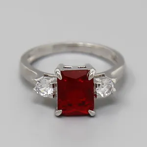 Cubic Zirconia Emerald Cut Ring