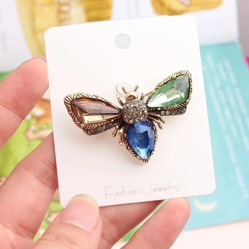 Cute Pastoral Bee Alloy Asymmetrical Rhinestones Women's Brooches