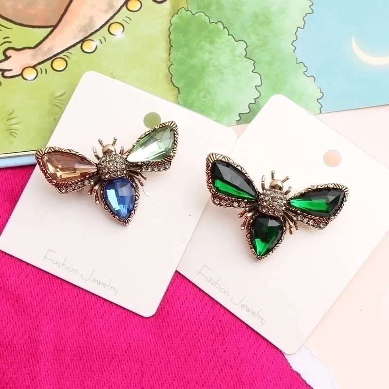 Cute Pastoral Bee Alloy Asymmetrical Rhinestones Women's Brooches